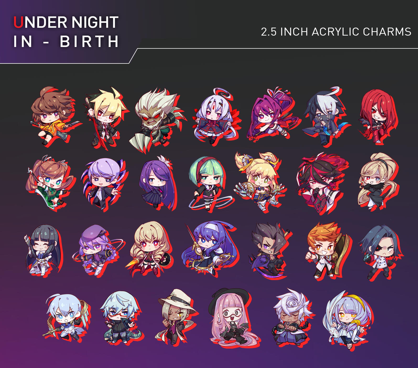 under night in birth acrylic charms